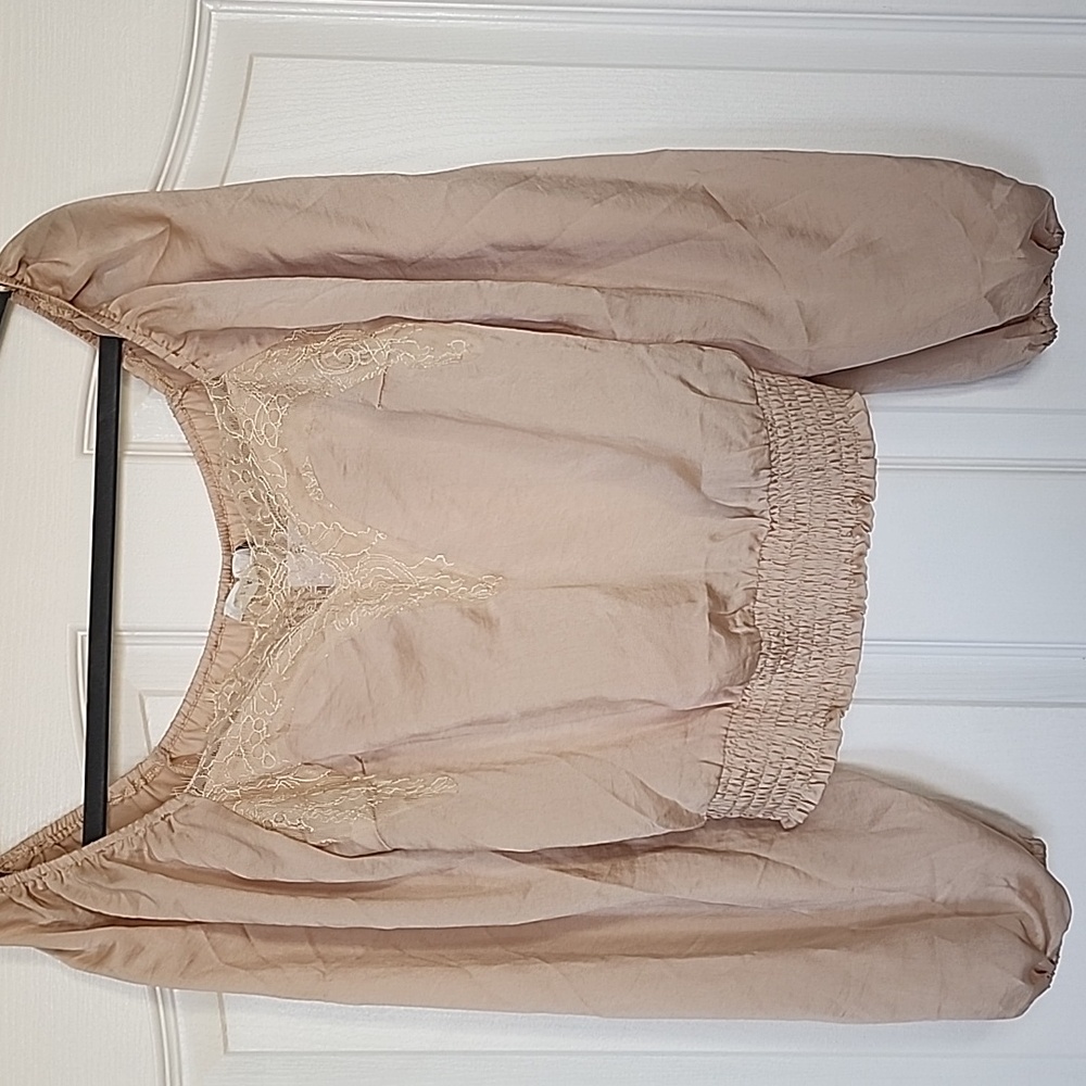 Lush Flowy Champagne Blouse